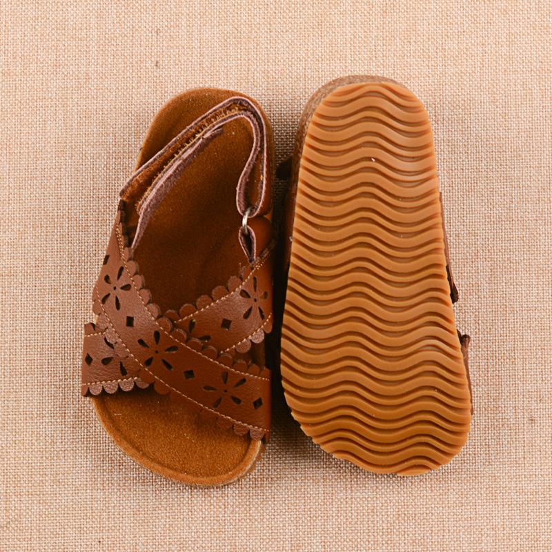 Детские сандалии-гладиаторы, повседневная дышащая римская обувь с полыми отверстиями