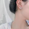 Серьги-пусеты из пресноводного жемчуга Чжуцзи – Женский дизайн с бриллиантовой бабочкой