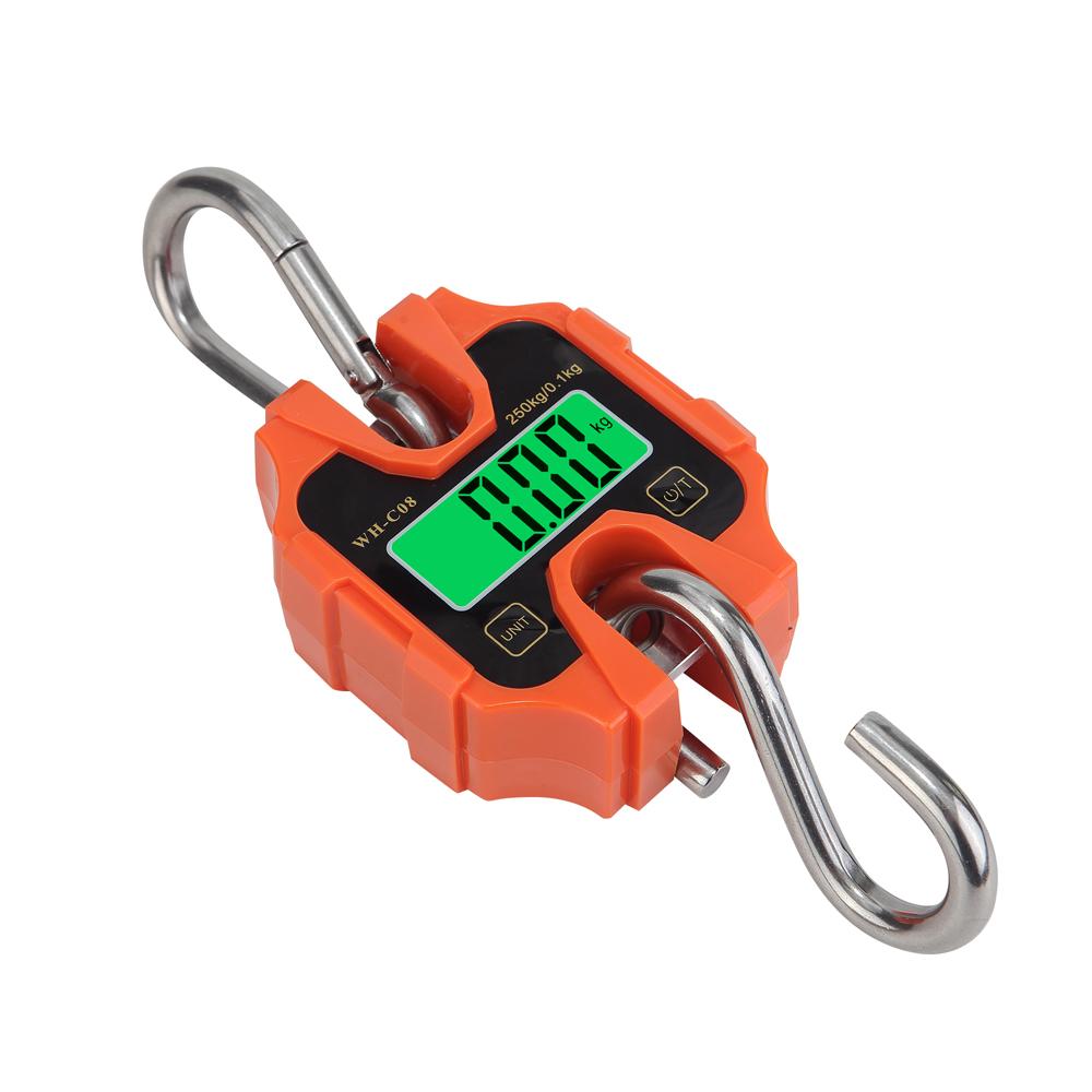 Портативные ручные электронные весы, 250 кг, ЖК-дисплей с подсветкой, кг-фунт, одноклавишный переключатель Catty для дома