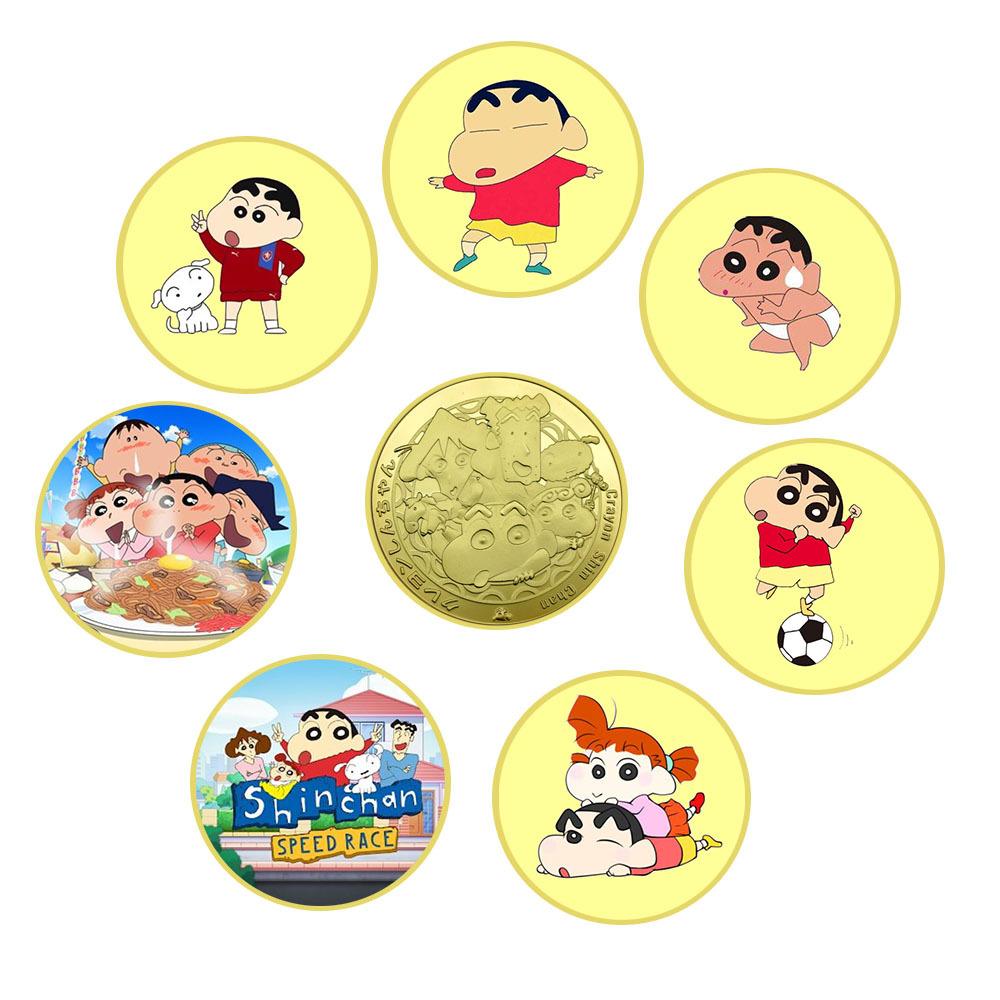 Japanese Anime Children's Cartoon Gold Plated Anime Commemorative Badge, Collect Commemorative Coins Anime Peripherals