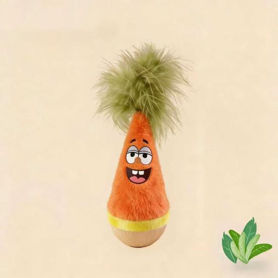 Качающаяся игрушка для кошек, Плюшевая качающаяся игрушка на деревянной основе, Самовосстанавливающаяся интерактивная игрушка-перышко для кошек, для домашних кошек и котят, Для игры ударами лапой, пинками, Бесшумная