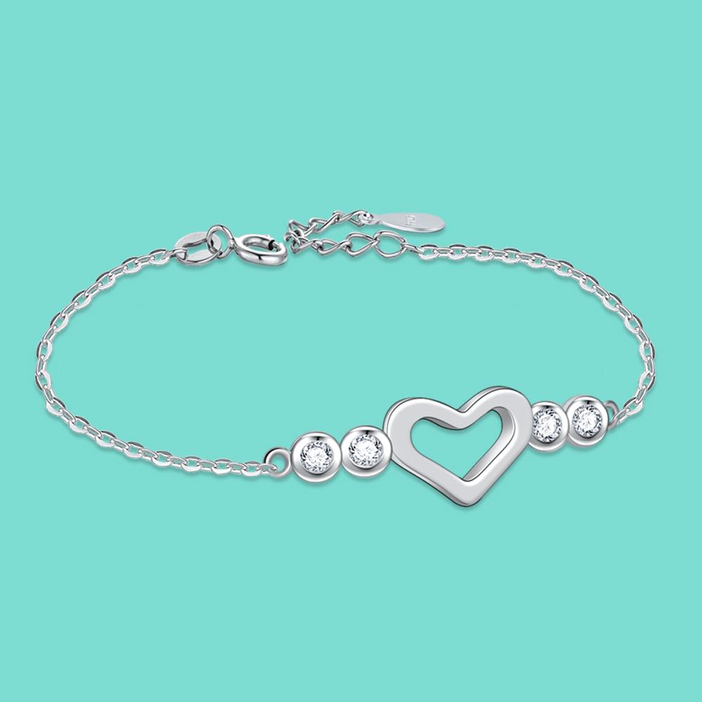 Шар с цирконовой инкрустацией, тонкий браслет-цепочка, из стерлингового серебра 925 пробы, браслет-цепочка с сердечком любви, простые украшения для вечеринки