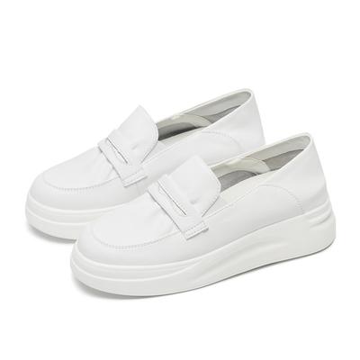 Женские летние дышащие туфли на одинарной подошве из натуральной кожи, увеличивающие рост, и туфли из губки