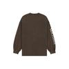 WE11DONE Gothic Logo Print Washed Long Sleeve Drop Shoulder T-Shirt Unisex T-Shirt Коричневый WD-TT0-24-714-U-BR