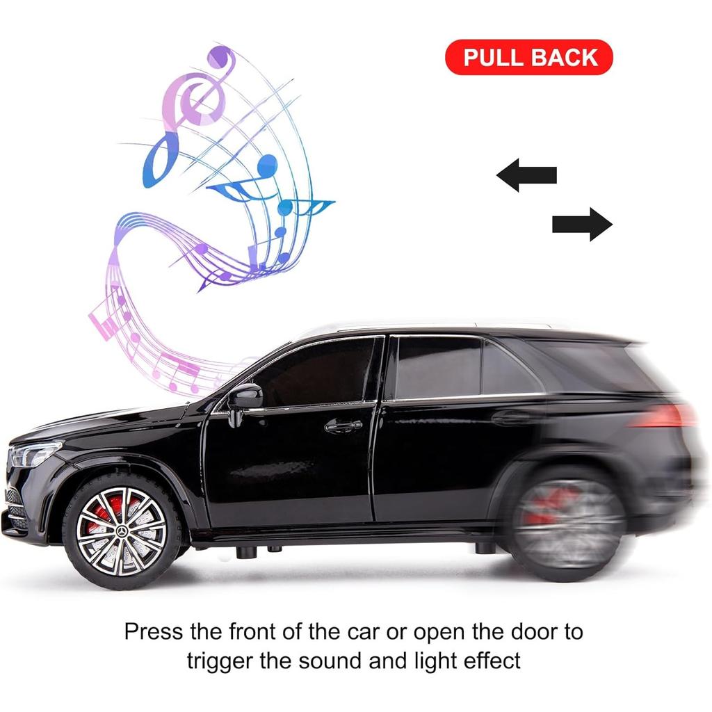 1/24 масштаб, литой игрушечный автомобиль Benz GLE 350 из сплава со звуком и светом, коллекционная модель автомобиля для детей, подарок