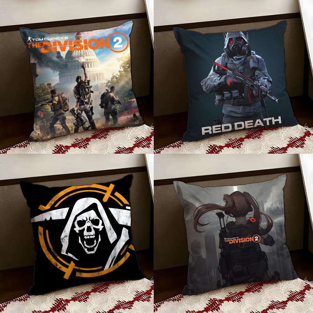 The DDivision 2game Cushion Cover Reversible Soft Durable Pillow Cover Home Car MultiScene Use for Daily Comfort