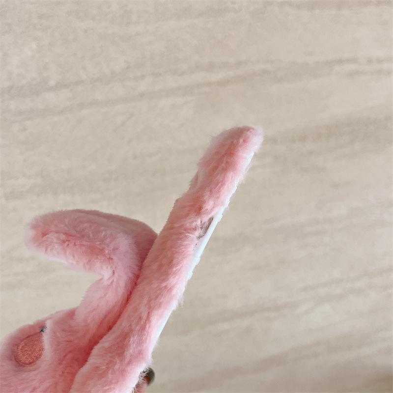 Мягкий чехол для телефона Apple 15 Promax с милым рисунком кролика и защитой от падения