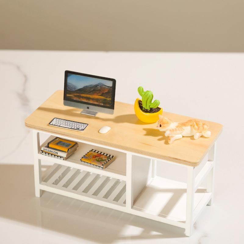 1:12 кукольных миниатюрных книжных шкафов для хранения вещей, обеденный стол, письменный стол, мебель для дома, модель декора, игрушечный кукольный дом, аксессуары