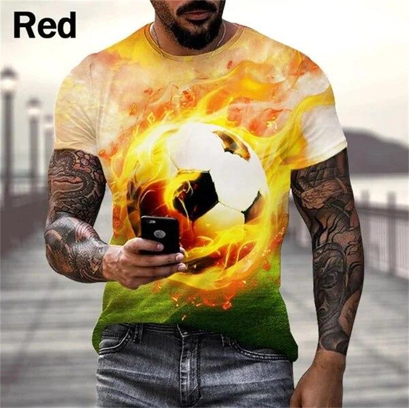 Football 3D Graphic T-Shirts Mens Womens Summer Fashion Street Hiphop TShirts Kids Funny Casual O Neck Short Sleeve Tee Tops