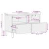 TV Stand in Black 70 x 33.5 x 46 cm Rough Mango Wood
