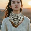 Luxury Design Magnetic Triangle Neck Protection Scarf For Women Cotton And Linen Scarf High-end Neck Scarf Spring Autumn Bandana
