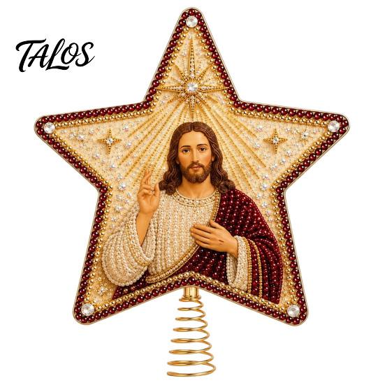 Christmas Tree Decoration Making Kit Rhinestone Art Topper Kit, DIY Nativity Star Xmas Sparkling Top Crafts Decor, Christian Religious with