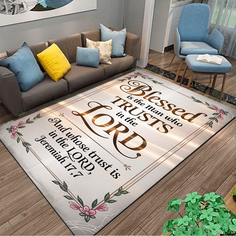Blessed Quote Christian carpet Non-slip rug suitable for living room and bedroom sofas