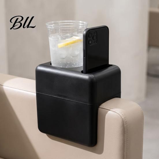 Professional Beauty Salon Accessory Chair Armrest Tray, Hair Storage Organizer with Phone/Cup Holder, Plastic Customer Phone Holder for Side