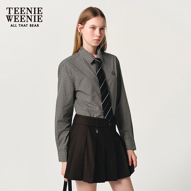Teenie Weenie Женская клетчатая рубашка с принтом мишек