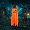 Halloween Hanging Decoration Outdoor Hanging Pumpkin Ghost with Witch Hat for Outside Yard Porch Lawn Tree Decor