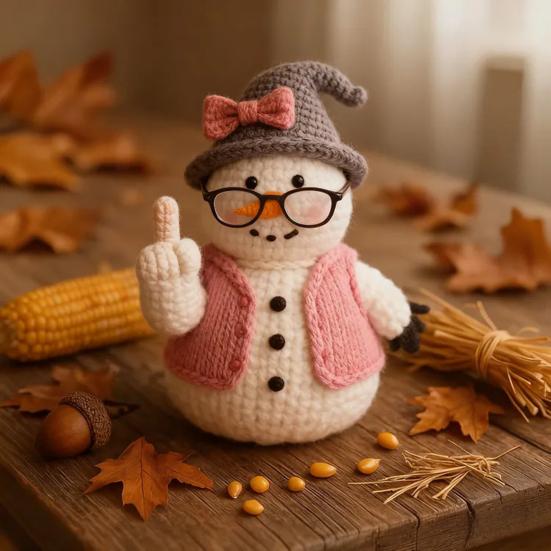 1/2/4 шт. Рождественское вязаное крючком украшение Санта-Клаус ручной работы, вязаная пряжа, Санта с средним пальцем