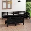Day and Night - Day and Night Garden Furniture Set 8 Pieces Solid Black Pine Wood