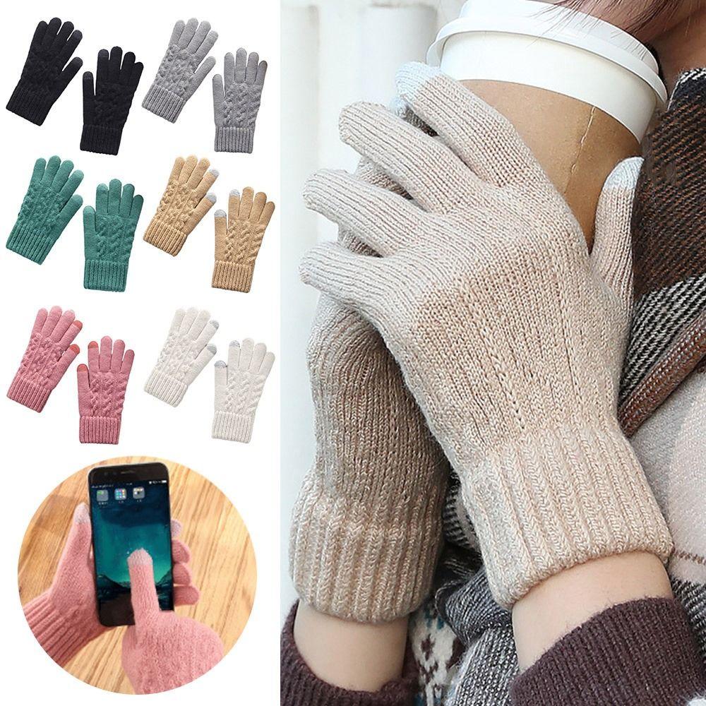 Ветрозащитные уличные перчатки плюшевые мужские женские варежки женские вязаные перчатки осень зима