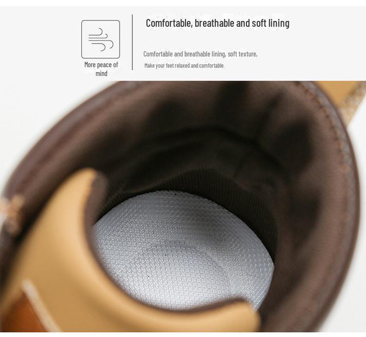 2024 Унисекс высокие нескользящие рабочие ботинки в британском стиле: Осенне-зимняя корейская версия с толстой подошвой