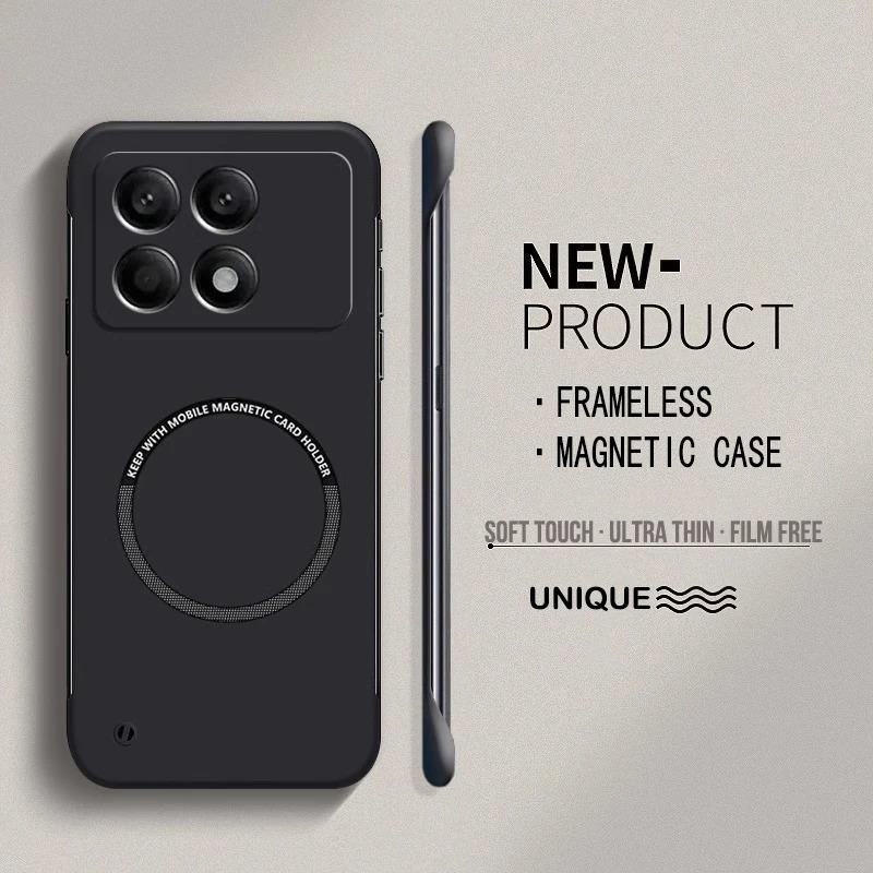 Ультратонкий жесткий ПК чехол для телефона без рамки с магнитом Magsafe для Xiaomi Redmi Note 15 14 13 Pro 12 11S 10 10S 10T Матовый сплошной чехол
