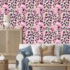 Pink glitter leather wallpaper powder pink and beige 50x1000