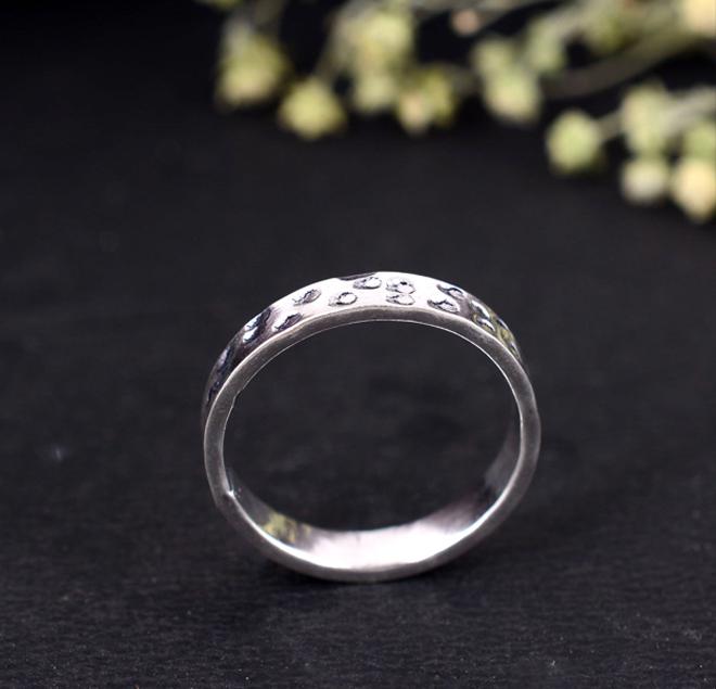 Dainty Hammered Silver Stacking Ring | Textured Minimalist Band | Rustic Handmade Wedding Ring | Everyday Simple Sterling Silver Gift