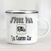 Camping Car Enamel Mug Adventure Together Cup Gift Idea for Camper Van Picnic Metal Insulating Outside Outdoor Festival Travel