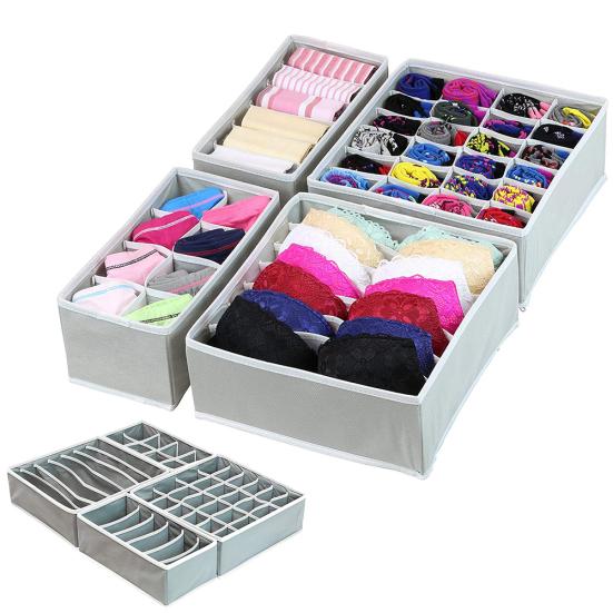 4Pcs/Set Houseware Underwear Bra Socks Organizer Drawer Divider Storage Box Case
