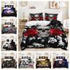 Three-Piece Quilt Cover Gothic Skull Kit Digital Printing Bedding
