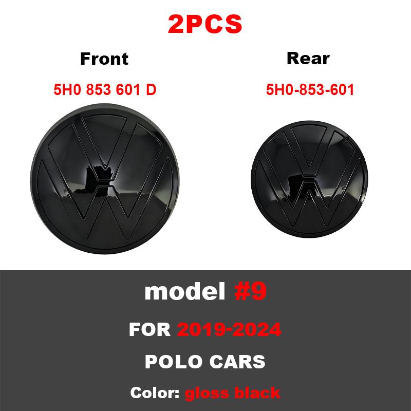 rsq1 VW Car Styling Front Logo Grille Badge Trunk Badge Car Replacement Accessories For Volkswagen Polo 2019 2020 2021 2022 2023 2024