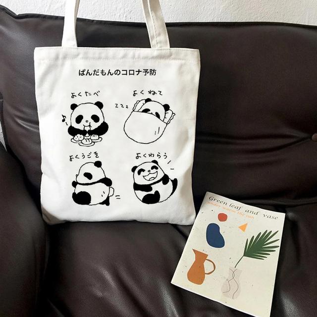 Холстовая сумка Kawaii Harajuku с рисунком, сумка для покупок, сумка через плечо с принтом, сумка для покупок, повседневная модная сумка.