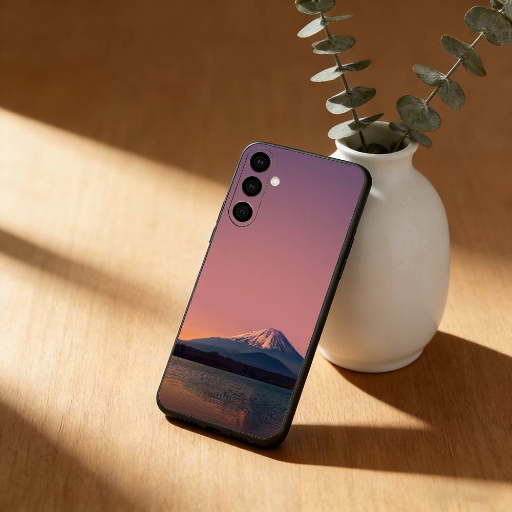 Mount Fuji Sunset Phone Case For Samsung Galaxy A20,21s,22,31,32,52,53,72,73,80,91 Soft Black Shell