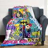 Superhero Comic Collage Flannel Blanket Super Soft Warm Cozy Blanket For Sofa Bed Office Travel Allseason Home Decor Gift