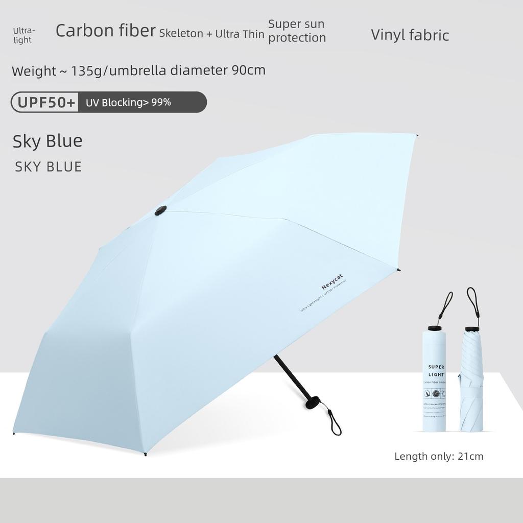 Aluminum Alloy Ultra-Light Mini Compact Portable Folding Pencil Umbrella Sun Protection Uv Protection Sunshade Umbrella for Women