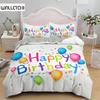 Подарок на день рождения, комплект постельного белья, праздничный пододеяльник King/Queen для детей, мальчиков и девочек, мультяшный комплект из 2/3 предметов из полиэстера, пододеяльник