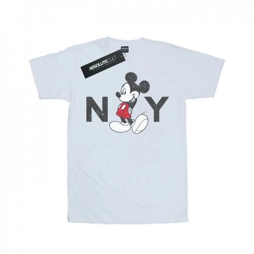 Disney Womens/Ladies Mickey Mouse NY Cotton Boyfriend T-Shirt