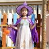 Multicolor Witch Cloak Cape with Hat Gilding Halloween Costumes Kids Halloween Cloak Sets  Baby