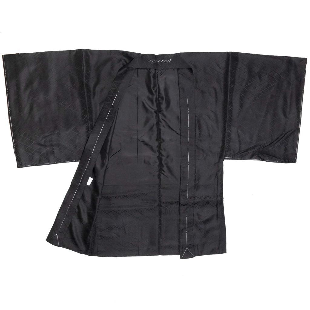 Комплект кимоно, который можно стирать [KYOETSU] Комплект, кимоно, 2 предмета (Длинное кимоно, хаори), Мужской (LL, Черный)