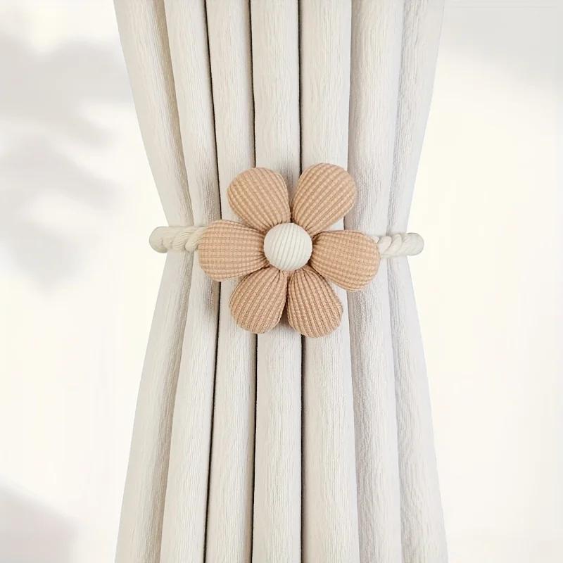 2pcs Magnetic Window Curtain Buckle Curtain Rope Bundle Door Curtain Holdback For Bedroom Living Room Home Decor