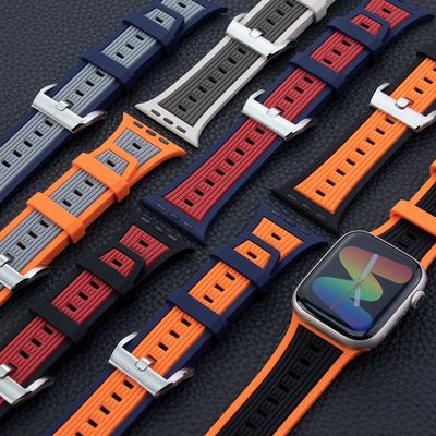 Спортивный резиновый ремешок для Apple Watch Ultra 2 49 мм 46 мм 42 мм 40 мм 41 мм 44 мм 38 45 мм браслет iWatch Series 10 9 8 7 6 SE 5 Band