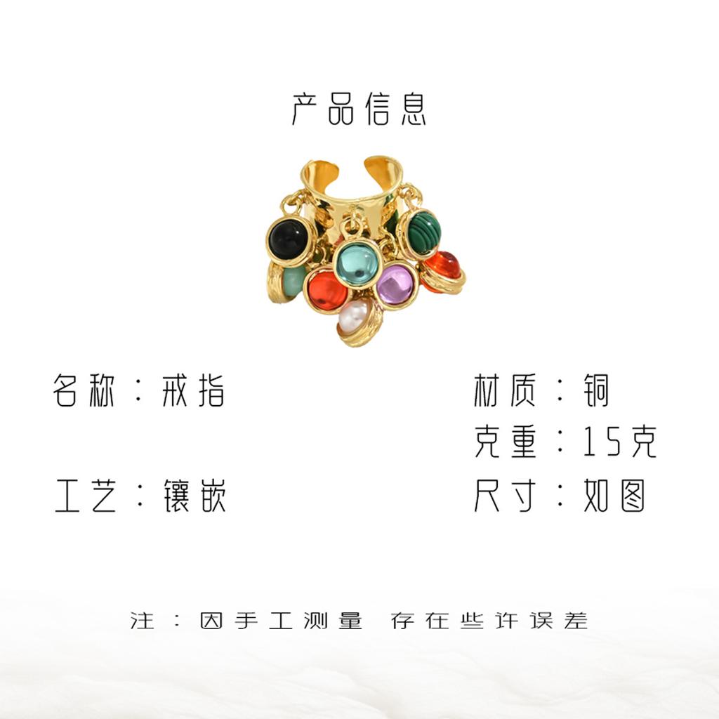 Простое легкое роскошное женское открывающееся регулируемое кольцо с персонализированной оправой, цветной драгоценный камень, простое кольцо, кольцо на указательный палец