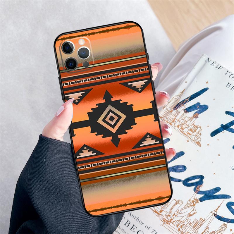 Navajo Print Pattern Phone Case For iPhone 15 16 Pro Max 11 12 13 Mini 14 Pro Max XR 15 16 Plus 16e Cover Coque