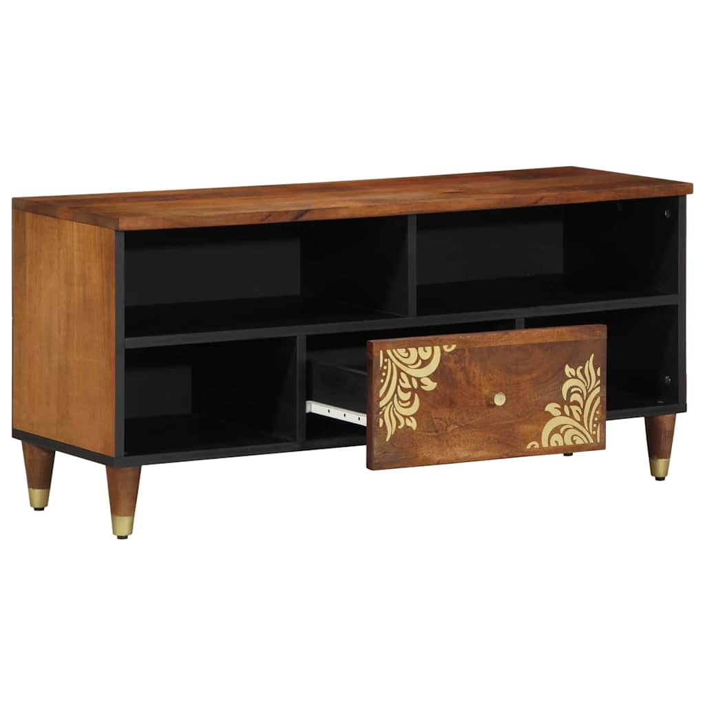 TV Cabinet in Honey Brown 100 x 33 x 46 cm Solid Mango Wood
