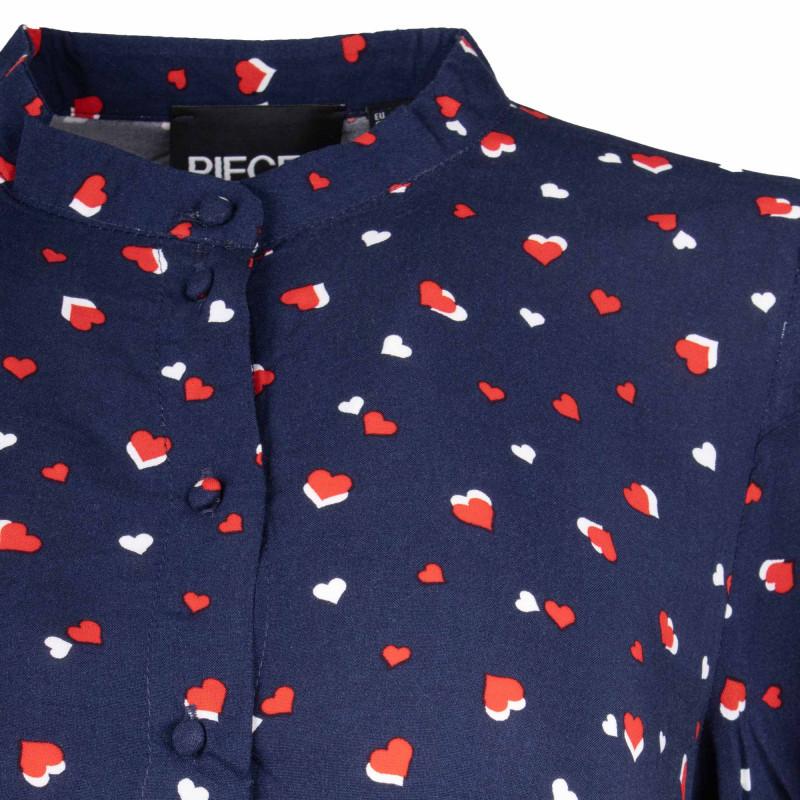 Женское платье-рубашка с короткими рукавами и рюшами с принтом в виде сердца ШТУКИ