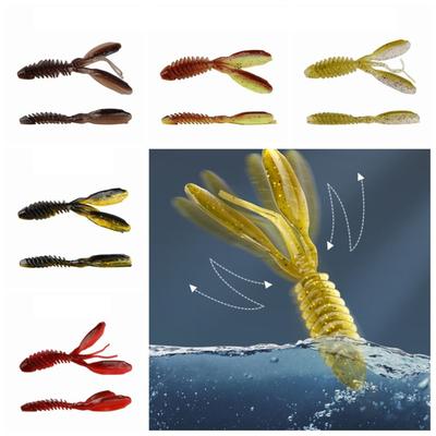 10Pcs Lot Twin Tail Soft Bait Soft Shrimp Type Bait Portable Fishing Lure Fishing