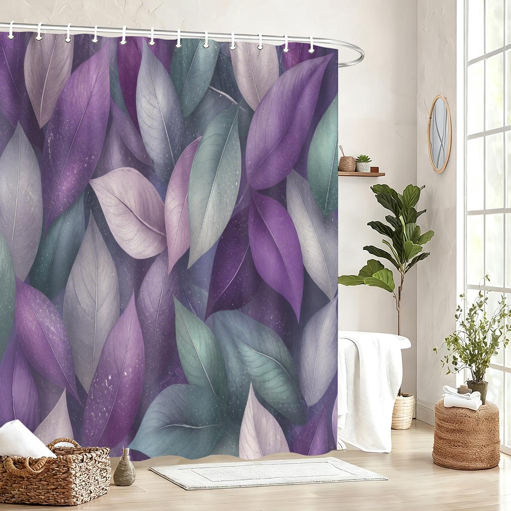Stylish Artistic Pattern Polyester Bathtub Curtain 2D Printed Waterproof Shower Liner For Home Bathroom Decor