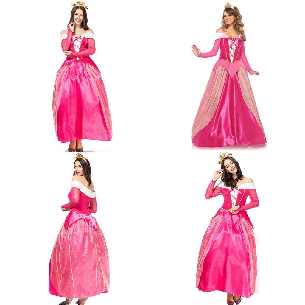 Magical Polyester Sleeping Beauty Princess Dress With Headwear For Special Events