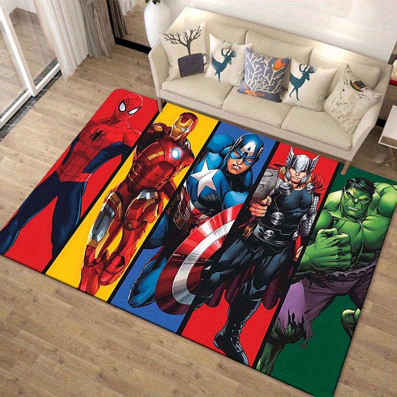 1 шт. Коврик для пола Marvel Мстители Супергерои, Нескользящий коврик, Дизайн с персонажами мультфильмов, Мягкий велюр, Декор для комнаты, Моющийся