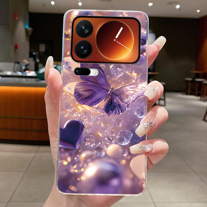Casing For Xiaomi 17 Pro Max Mi 17 Pro Mi17 17Pro Phone Case Luxury Fashion Butterfly Flower Clear Soft TPU Silicone Back Cover
